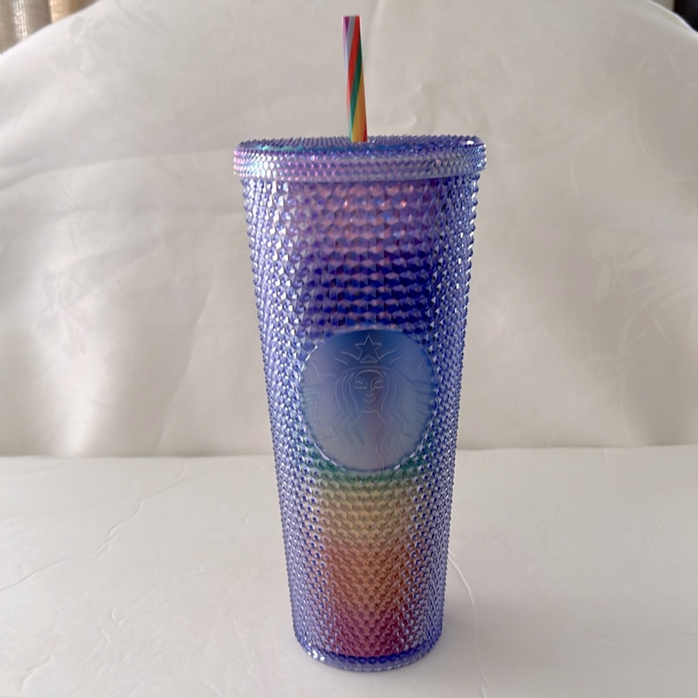 Starbucks Sofie Birkin Tumbler Rainbow 🌈 studded bling venti summer 2024, 24oz.